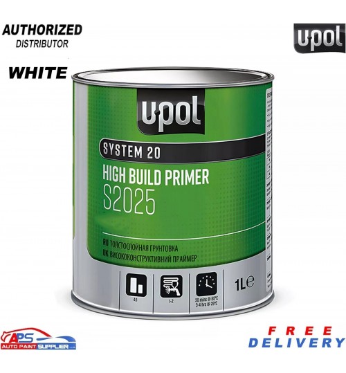 U-POL S2025 2K HS White Primer 1L – High Build Filler & Surfacer